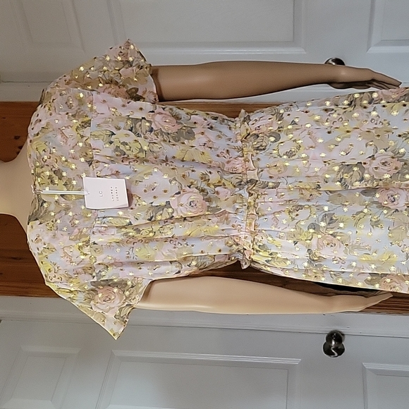 Lauren Conrad Flutter Sleeve Ruffled Midi Dress - Picture 4 of 6